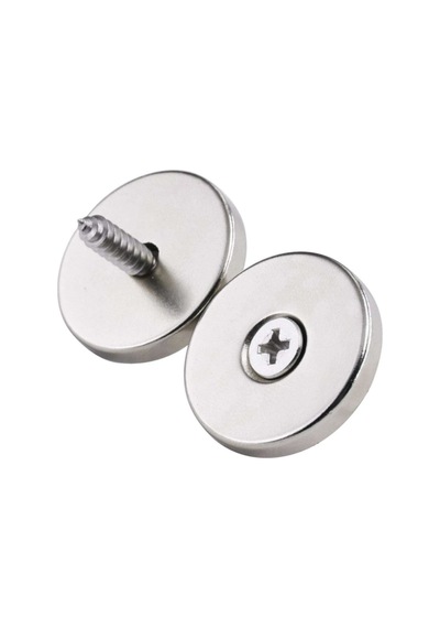 2 Adet D20mm X 7/4mm X 3mm Havşa Delikli Güçlü Vida Atılabilir Neodyum Mıknatıs 2'li Paket