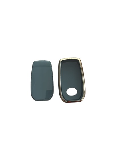 Autohan Keys Toyota Chr, Hilux, Corolla, Land Cruiser, Yaris Cross, Camry, Rav4 İçin 2 Butonlu Nano Anahtar Kılıfı Gri-altın