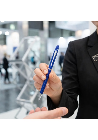 Bk Kurumsal Promosyon 1022 Metal Lacivert Touchpen Kalem 10 Adet Lazer Baskılı Logolu Tükenmez Kalem