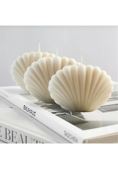 Bernami Mumluk Şamdanpinterest 3'lü Midye Kokulu Mum Dekoratif Kokulu Diğer