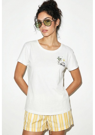 Shade Kadın Pamuk El İşi Summer Nakış Detaylı  Tasarım T-shirt 1001 60282048 - Beyaz L