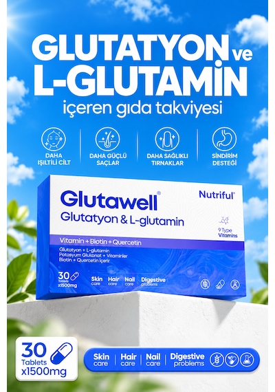 Nutriful Glutawell Glutatyon Ve L-Glutamin İçeren Takviye Edici Gıda 30 Tablet