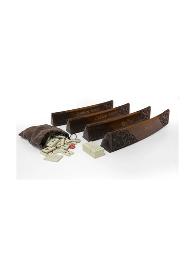 Otantik Motifli Ahşap Oval Okey Takımı