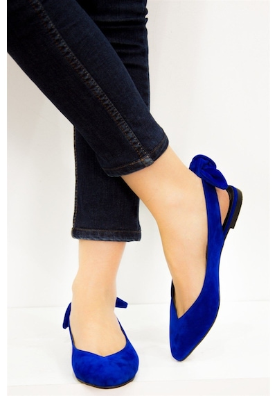 Fox Shoes Saks Mavi Kadın Babet D726495302 Saks Saks Mavi