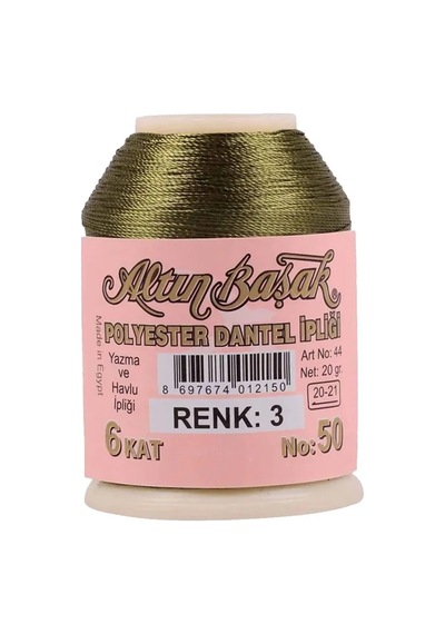 Jenerik 3 Adet Altınbaşak Oya Ve Dantel İpi 20 Gr - Royaleks - No: 003