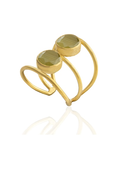 Kadir Jewellery 22 Ayar Altın Kaplama Kadın Zirkon Taşlı Yüzük Yeşil 24485538