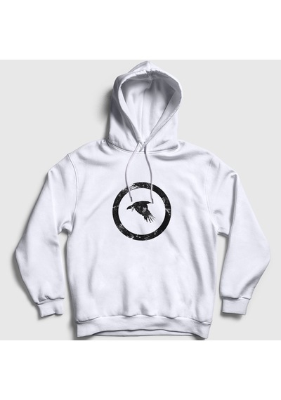 Presmono Unisex Bird Katatonia Kapüşonlu Sweatshirt Beyaz
