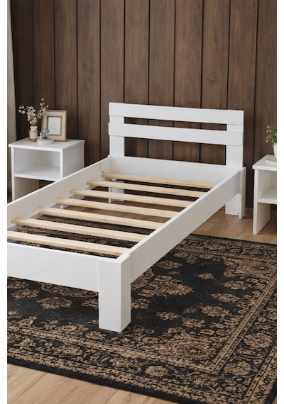 Letto Tek Kişilik Mdf Karyola Ve 2 Komodinli Set