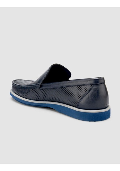 Cabani Virala %100 Hakiki Deri Lacivert Erkek Loafer