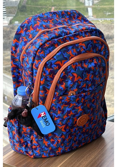 Nemo Bags Mor Desenli Çantası Krinkıl Su Geçirmez Okul Çantası