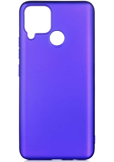 Noktaks - Realme C25 - C25s Uyumlu - Kılıf Mat Soft Esnek Premier Silikon Kapak - T17229 - Saks Mavi Saks Mavi