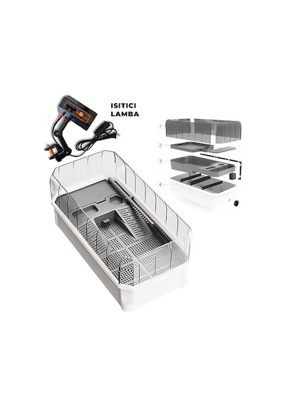 Ilkeshop Nubios Filtreli + Isıtma Lambalı Kaplumbağa Bahçesi Beyaz 46x23,5x24