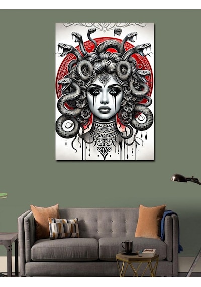 Kanvas Tablo Medusa Ve Mitolojik Portre 70cmx100cm