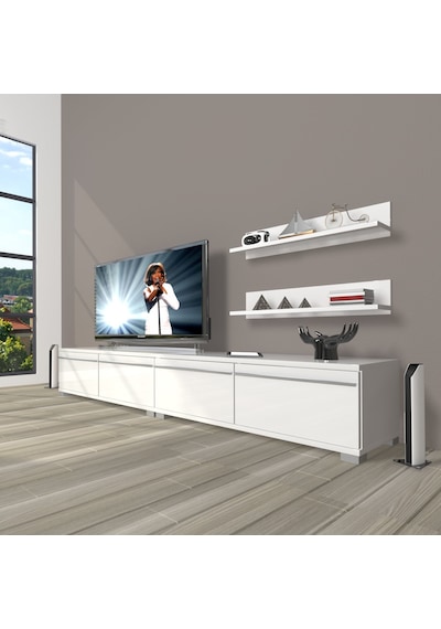 Decoraktiv Eko 220t Mdf Tv Ünitesi Tv Sehpası Beyaz - Antrasit