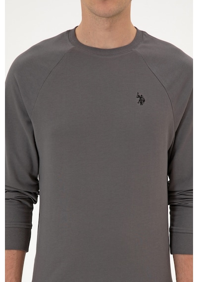 U.S. Polo Assn. Erkek Regular Fit Bisiklet Yaka Gri İnce Basic Sweatshirt 50313752-VR024 U.S. Polo Assn. Erkek Regular Fit Bisiklet Yaka Gri İnce Basic Sweatshirt 50313752-VR024