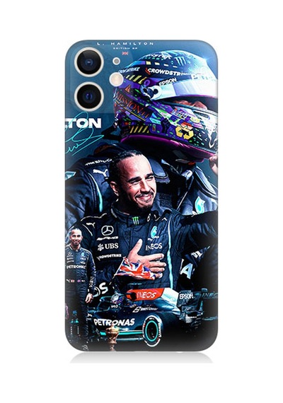 Apple Uyumlu  iPhone 12 Mini Silikon Kılıf Lewis Hamilton Formula 1