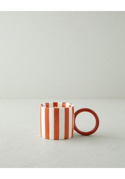 English Home Boldy Lines New Bone China Kupa 350 Ml Turuncu Turuncu