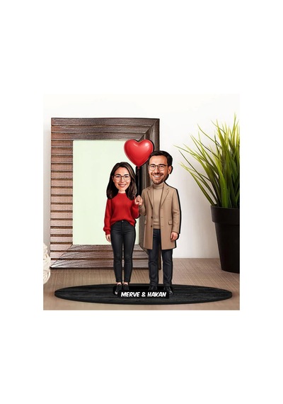Bk Gift Kişiye Özel Sevgili Karikatürlü Ahşap Biblo -18, Fotoğraftan Karikatür, Sevgililer Günü Hediyesi, Ev Hediyesi Kobitmeyencom36345 Bk Gift