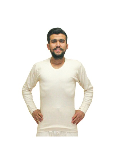 Ceylanoğlu %100 Pamuk Krem Uzun Kol - Üst İçlik - İnterlok -Pamuk Çok Renkli
