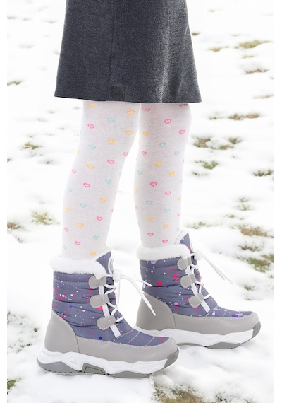 Kiko Kids Bambu Bağcıklı Kız Çocuk Kar Botu Füme - Fuşya Füme - Fuşya