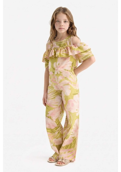 DeFacto Kız Çocuk Desenli Wide Leg Geniş Paça Pamuklu Pantolon D7610A825SMGN115 Yeşil DeFacto Kız Çocuk Desenli Wide Leg Geniş Paça Pamuklu Pantolon D7610A825SMGN115 Yeşil