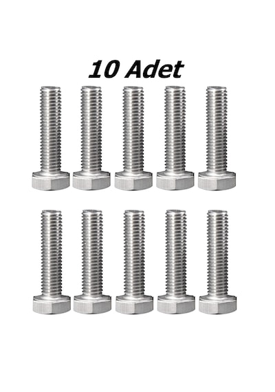 10'lu Paslanmaz Krom Civata. M10. Boy:30mm. Tekne Marin Civata