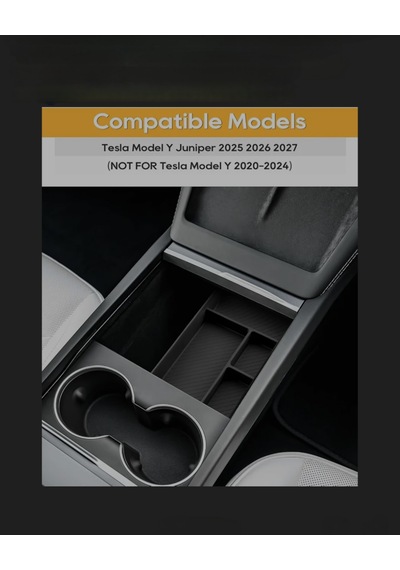 Tesla Juniper Premium 2025 Bardaklık Önü Torpido Zemin Organizeri Siyah