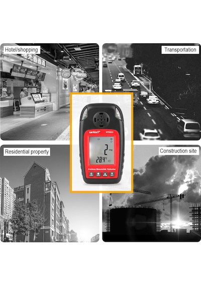 Wintact Wt8825 Karbon Monoksit Gaz Test Cihazı Dijital Dedektör