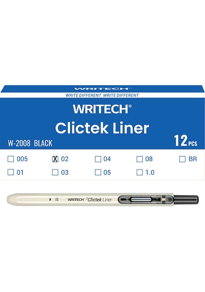 Wrıtech W-2008 Basmalı Fınelıner 0,2mm Kalem - 12'li Kutu Ahşap