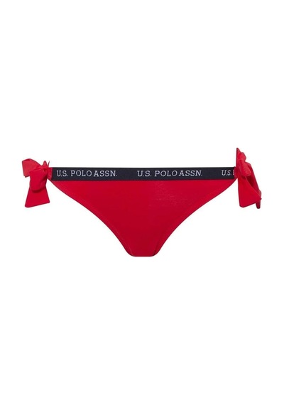 U.S. Polo Assn. Kadın Kırmızı Kalın Ipli Bikini Alt Kırmızı