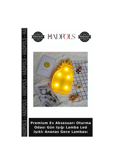 Premium Ev Aksesuarı Oturma Odası Gün Işığı Lamba Led Işıklı Ananas Gece Lambası