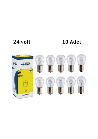 (10 ADET) P21W NARVA 17643 24V. 21W. ( 93 TİP) STANDART AMPUL