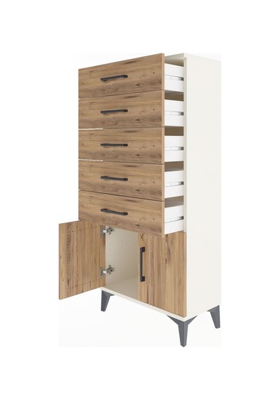 Arges Dolap 5 Raflı 2 Kapaklı 60x30x134 Aytaşı-çam Aytaşı
