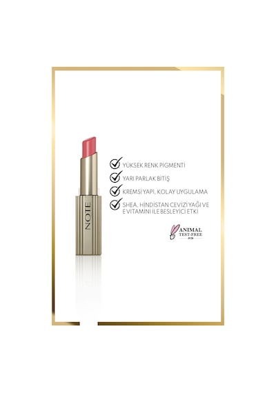 Note Aura Silk Lipstick 05 Desert Rose Kremsi Yarı Parlak Ruj - Nude