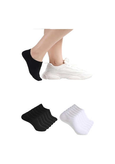 Ozzy Socks 12 Çift Dikişsiz Kadın Bambu Görünmez Sneaker Spor Ayakkabı Çorabı Rahat Terletmez Siyah-beyaz Ozzy Socks 12 Çift Dikişsiz Kadın Bambu Görünmez Sneaker Spor Ayakkabı Çorabı Rahat Terletmez Siyah-beyaz