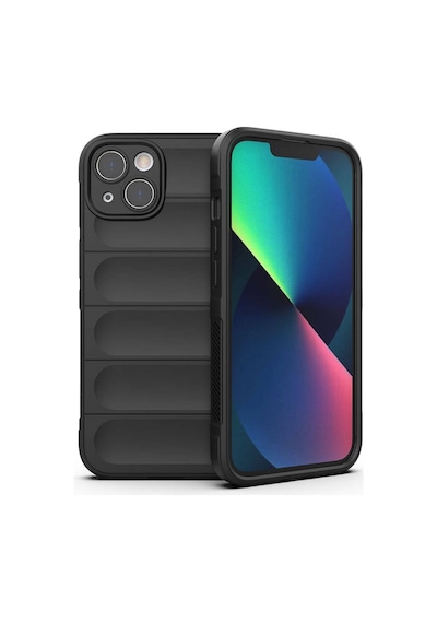 Apple Uyumlu iPhone 13 Kılıf Esnek Tpu Oyuklu Arka Yüzey Tasarımlı Redclick Etnik Silikon Kapak - Siyah