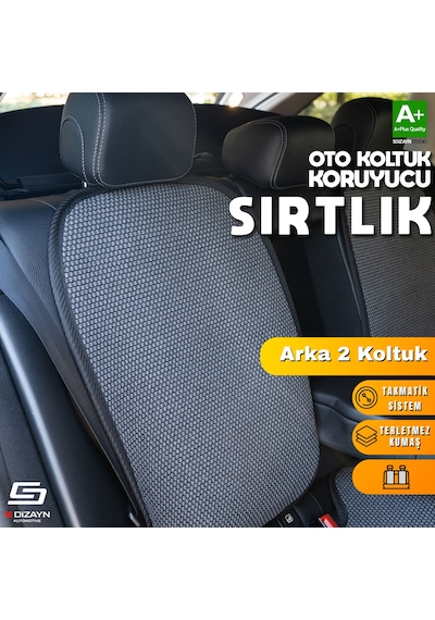 Oto Arka Koltuk Sırt Koruyucu Kılıf Füme Universal 2 Parça A+ Kalite
