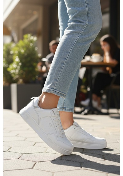 Enoch Kadın Spor Ayakkabı Perfore Detaylı Casual Sneaker Comfort Taban Günlük Yürüyüş Ayakkabısı Beyaz Enoch Kadın Spor Ayakkabı Perfore Detaylı Casual Sneaker Comfort Taban Günlük Yürüyüş Ayakkabısı Beyaz