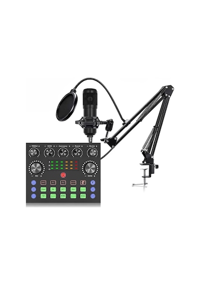 Profesyonel Mikrofon Seti Ses Kartlı Yayıncı Podcast Gaming Full Set Stüdyo Kalitesi Mikrofon