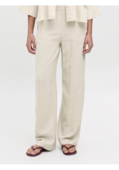 Jack & Jones Kadın Keten Pantolon - Poppy - 12253952 - 1 Feather Gray