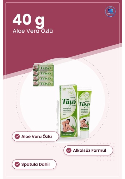 Tüy Dökücü Krem 40 G Alkolsüz Aloe Vera Özlü Bayan Vücut Ağda Alt