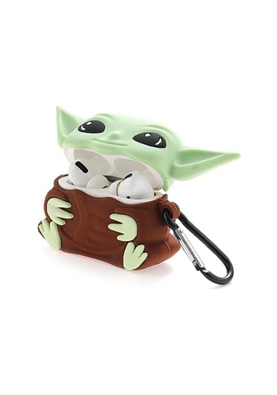 Airpods Pro 2. Nesil Uyumlu Figürlü Darbe Emici Silikon Kulaklık Kılıfı Baby Yoda Diğer