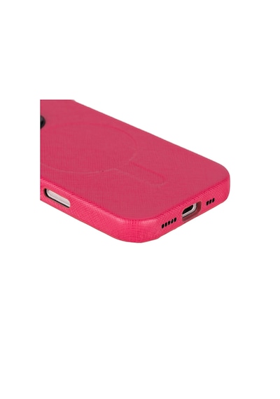 Apple Uyumlu iPhone 16 Pro Max , Hakiki Deri, El Yapımı Kılıf, Pembe Siyah