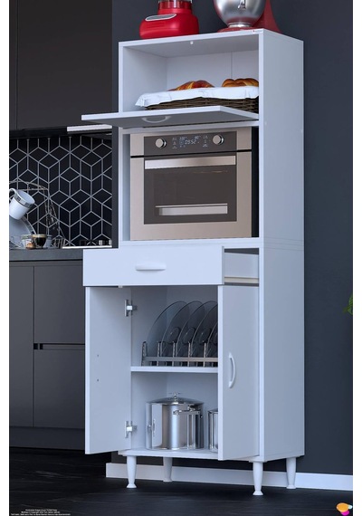 Vio 55 Cm 1 Fırın Veya Mikrodalga Dolabı Çekmeceli Kapaklı Çok Amaçlı Mutfak Dolabı Beyaz Vio 55 Cm 1 Fırın Veya Mikrodalga Dolabı Çekmeceli Kapaklı Çok Amaçlı Mutfak Dolabı Beyaz