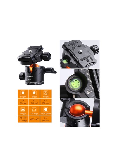 K&f Concept - Sa254m2 175cm Ball Head Kit'li Tripod Ve Monopod Kf09.089