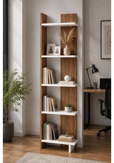 Andes Ceviz Renk Dekoratif Kitaplık Ve Çok Amaçlı Raf Ünitesi Modern Salon Kitaplığı Açık Raf Sistemi Ceviz Beyaz Andes Ceviz Renk Dekoratif Kitaplık Ve Çok Amaçlı Raf Ünitesi Modern Salon Kitaplığı Açık Raf Sistemi Ceviz Beyaz