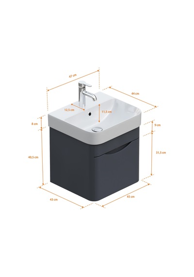 Aqua Bagno Piccolo 2.0 Alt Dolap 57 Cm. Antrasit Gri Parlak-lavabo Dahil Antrasit Aqua Bagno Piccolo 2.0 Alt Dolap 57 Cm. Antrasit Gri Parlak-lavabo Dahil Antrasit