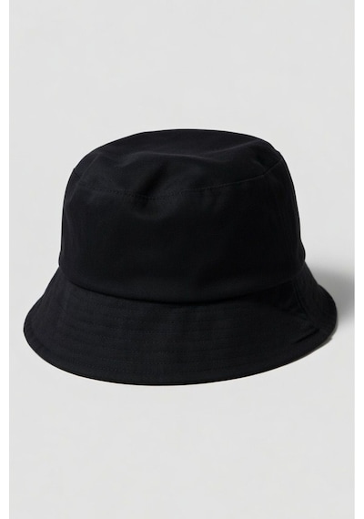 Mollycrush Unisex Siyah Bucket Şapka Pamuklu Gabardin Güneş Koruyucu Balıkçı Modeli Siyah