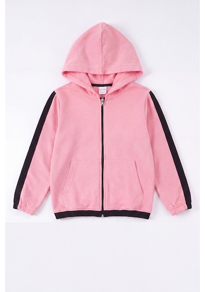 Fyk Kids Kız Çocuk Fitilli Crop Ve Şerit Detaylı Eşofman Takımı Seti Pembe