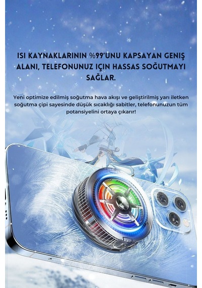 Manyetik Mıknatıslı Telefon Soğutucu Radyatörlü Fan